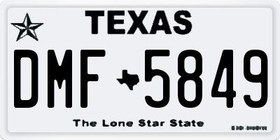 TX license plate DMF5849