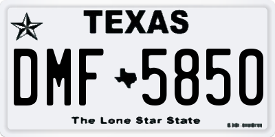 TX license plate DMF5850