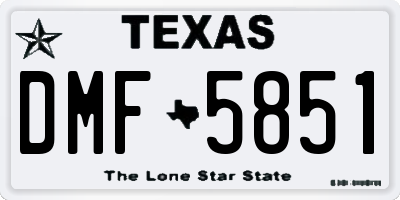 TX license plate DMF5851