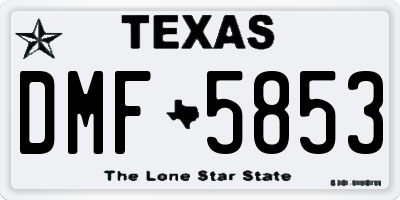 TX license plate DMF5853