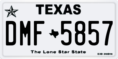 TX license plate DMF5857
