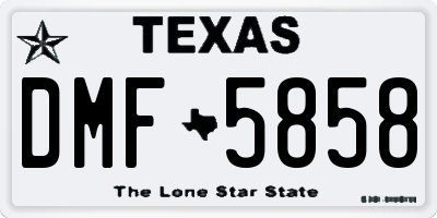 TX license plate DMF5858