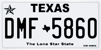 TX license plate DMF5860