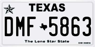 TX license plate DMF5863