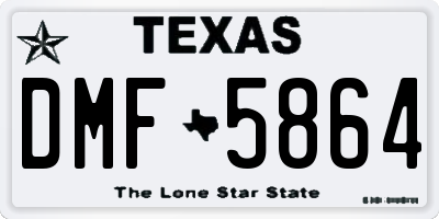 TX license plate DMF5864