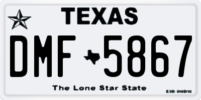 TX license plate DMF5867