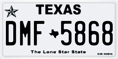 TX license plate DMF5868