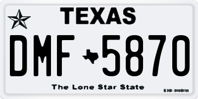 TX license plate DMF5870