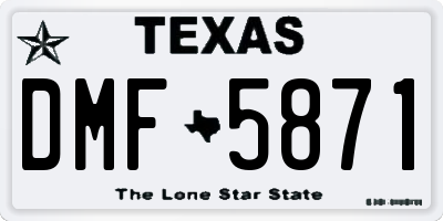 TX license plate DMF5871