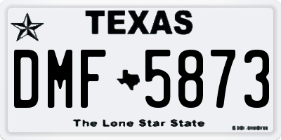TX license plate DMF5873