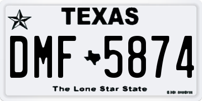 TX license plate DMF5874