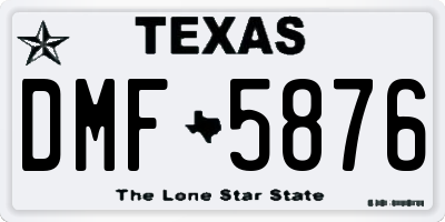 TX license plate DMF5876