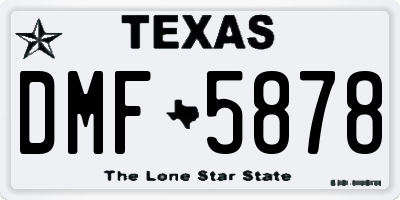 TX license plate DMF5878