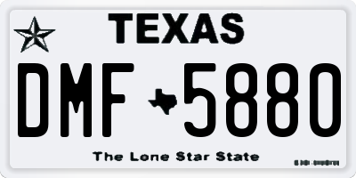 TX license plate DMF5880