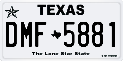 TX license plate DMF5881