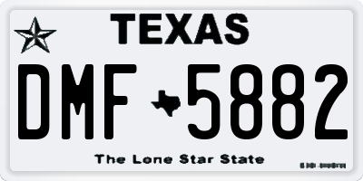 TX license plate DMF5882