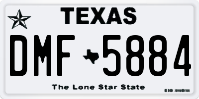 TX license plate DMF5884