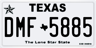 TX license plate DMF5885