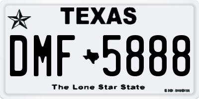 TX license plate DMF5888