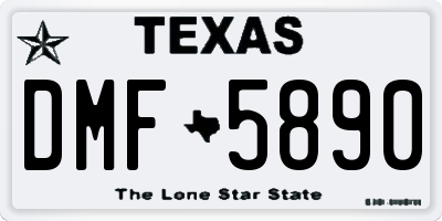 TX license plate DMF5890