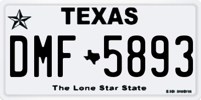 TX license plate DMF5893
