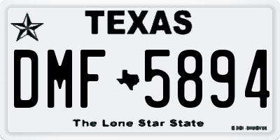 TX license plate DMF5894