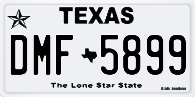 TX license plate DMF5899