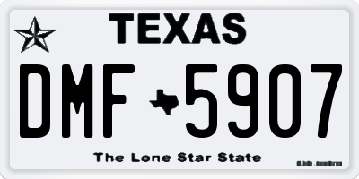 TX license plate DMF5907