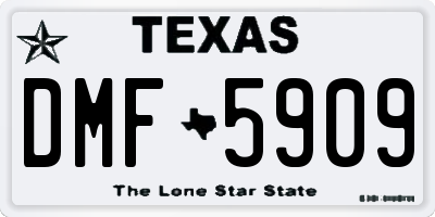 TX license plate DMF5909