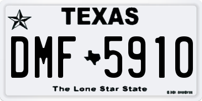 TX license plate DMF5910