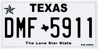 TX license plate DMF5911