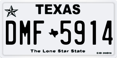 TX license plate DMF5914