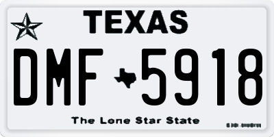 TX license plate DMF5918