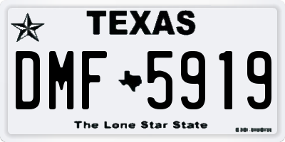 TX license plate DMF5919