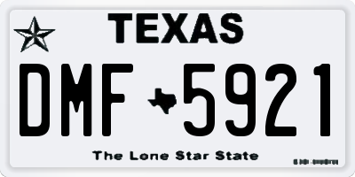 TX license plate DMF5921