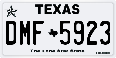 TX license plate DMF5923