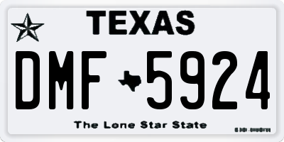 TX license plate DMF5924