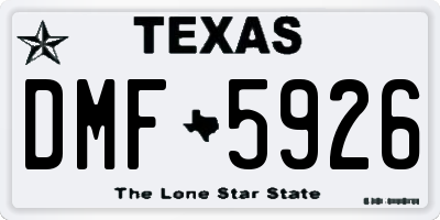 TX license plate DMF5926