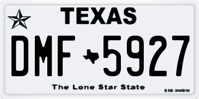 TX license plate DMF5927