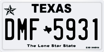 TX license plate DMF5931