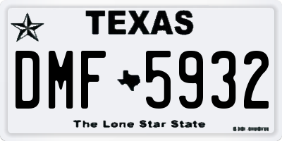TX license plate DMF5932