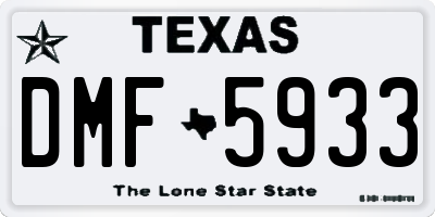TX license plate DMF5933