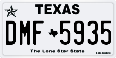 TX license plate DMF5935