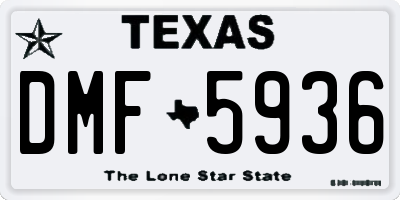 TX license plate DMF5936