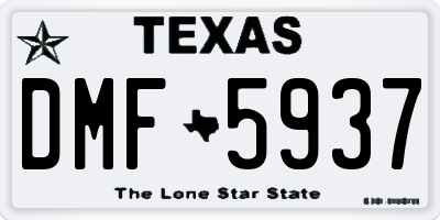 TX license plate DMF5937