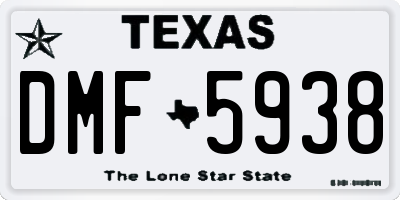 TX license plate DMF5938