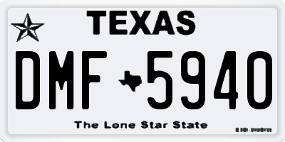 TX license plate DMF5940