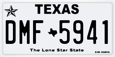 TX license plate DMF5941