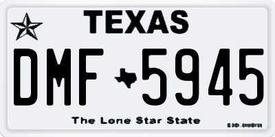TX license plate DMF5945