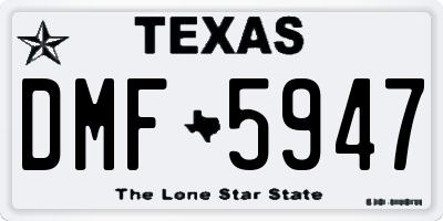 TX license plate DMF5947